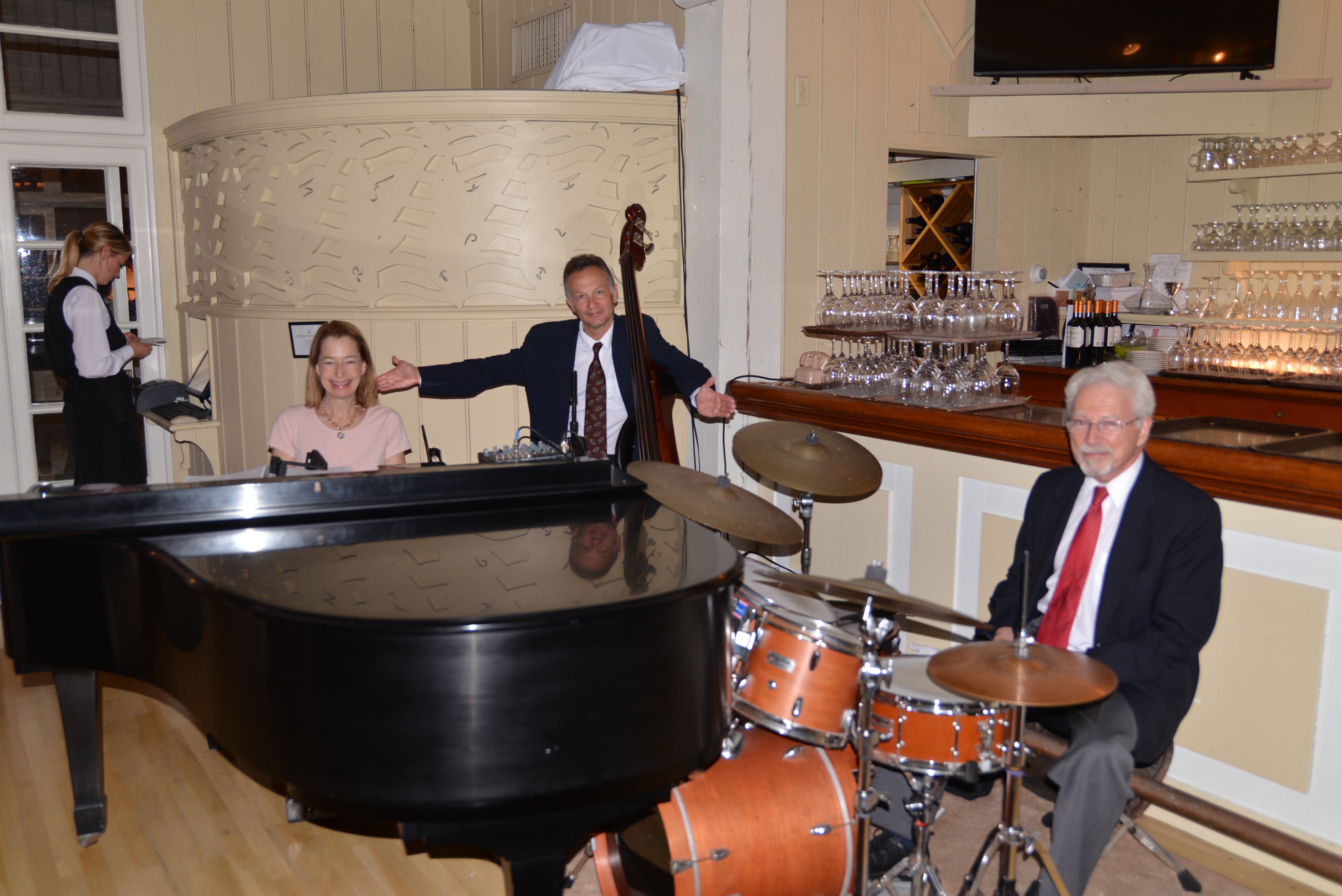 The Dunes Trio performing with piano, acoustic bass and drums